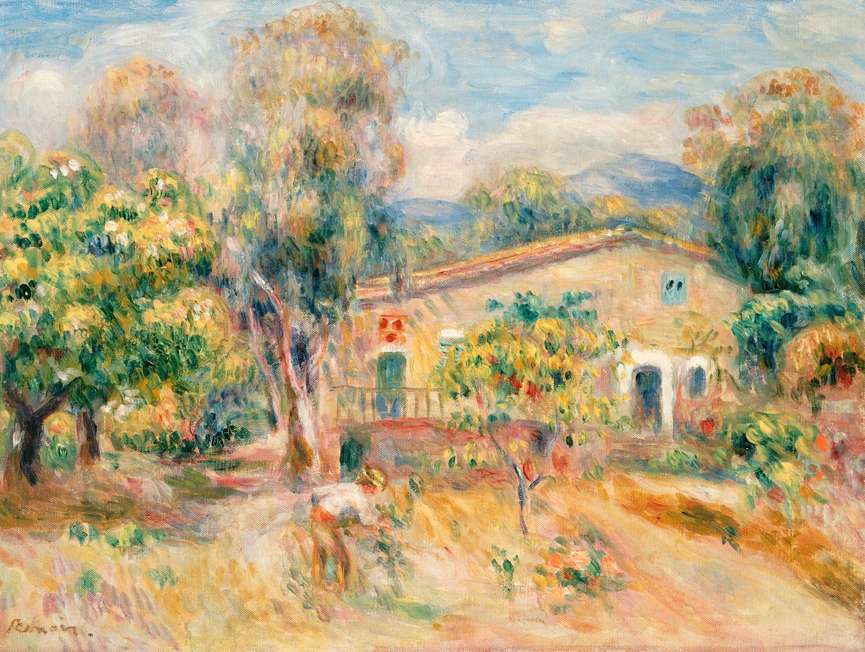 La granja de Collettes, Cagnes, 1910 de Pierre Auguste Renoir
