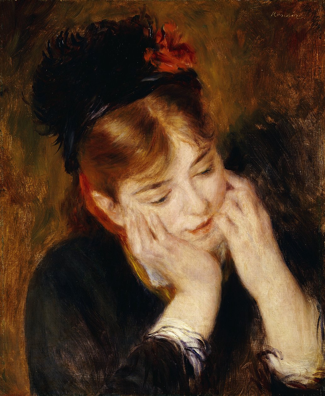 Contemplación, 1877 de Pierre Auguste Renoir