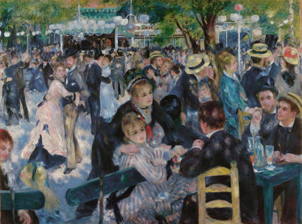 Baile en Le Moulin de la Galette de Pierre Auguste Renoir
