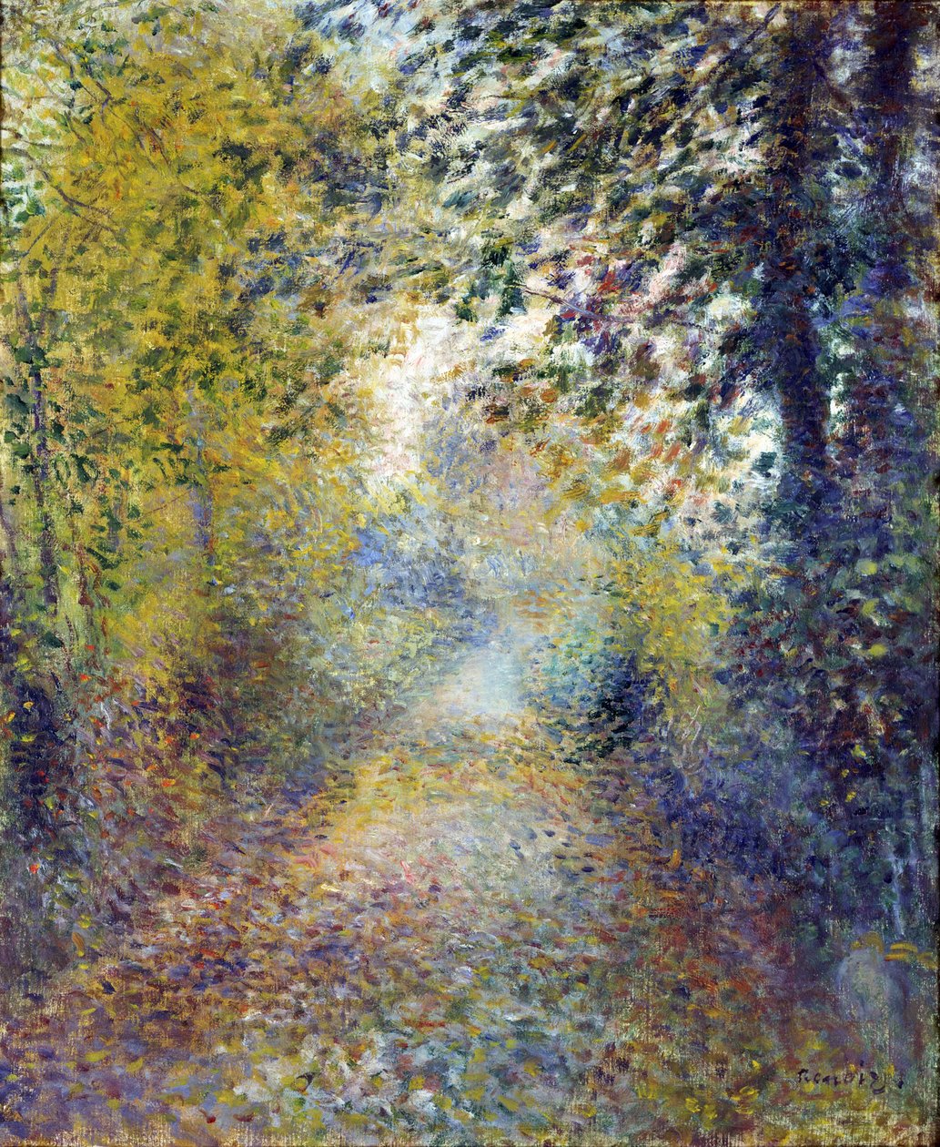 ""En el bosque"" (en el bosque) Pintura de Pierre Auguste Renoir (1841-1919) 1880 Dim 55,8x46,3 cm Museo Nacional de Arte Occidental, Tokio de Pierre Auguste Renoir