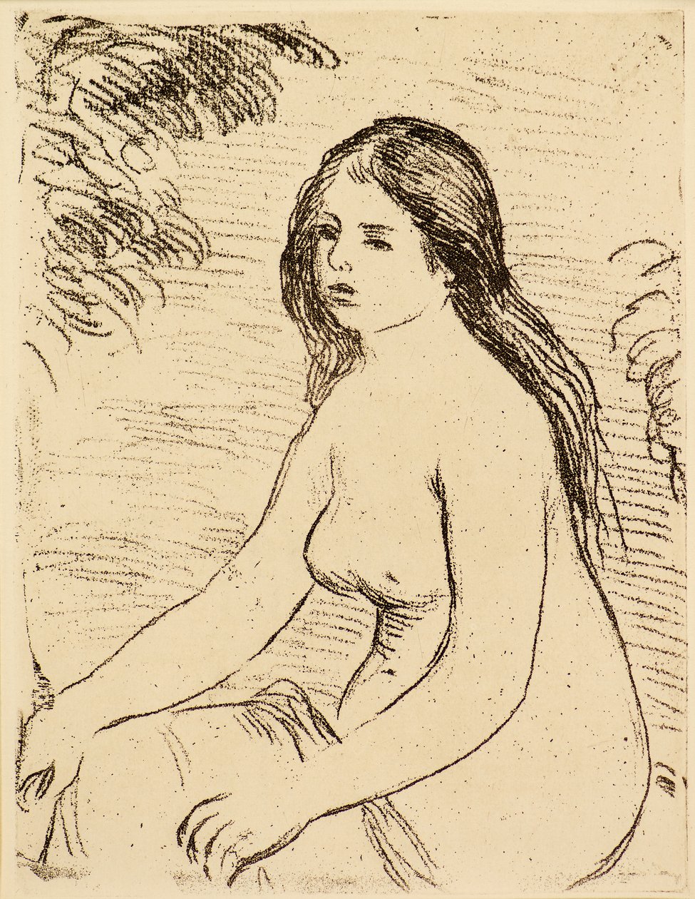 Mujer desnuda sentada de Pierre Auguste Renoir