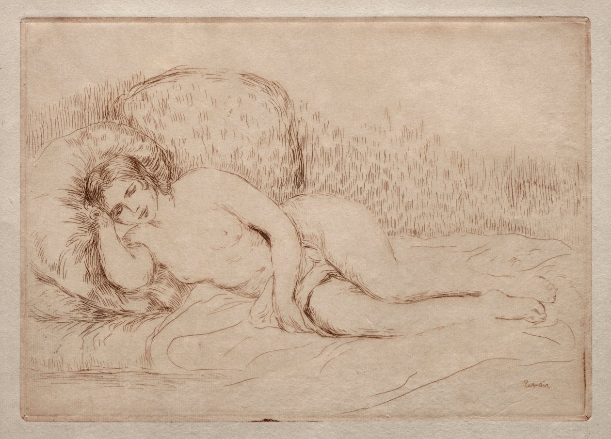 Mujer desnuda acostada de Pierre Auguste Renoir
