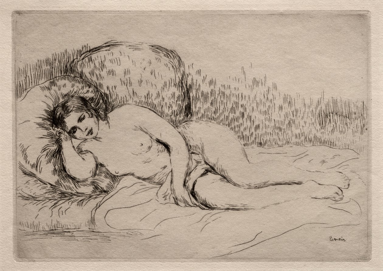 Mujer desnuda acostada de Pierre Auguste Renoir