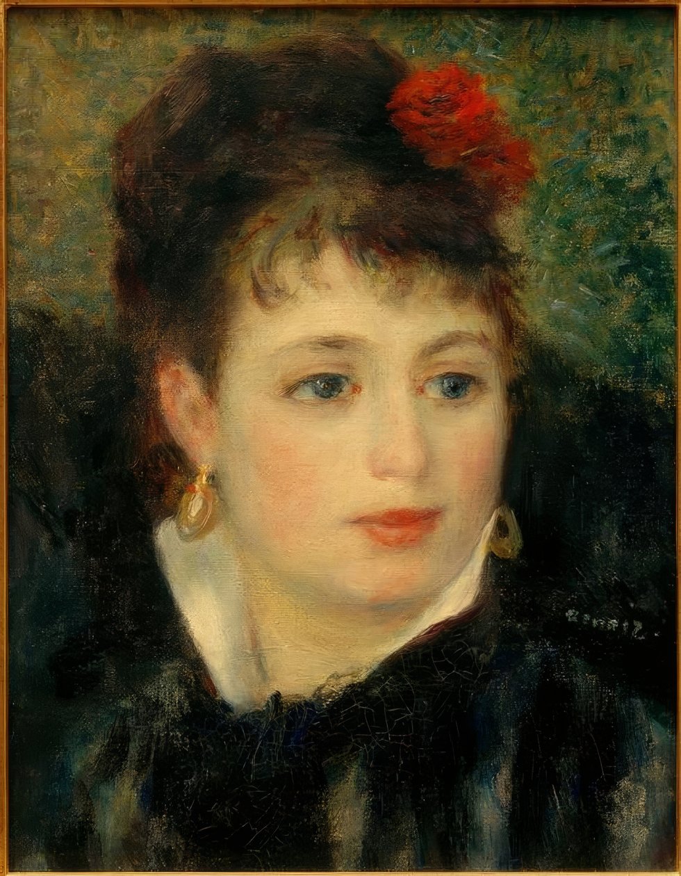 Mujer con rosa de Pierre Auguste Renoir