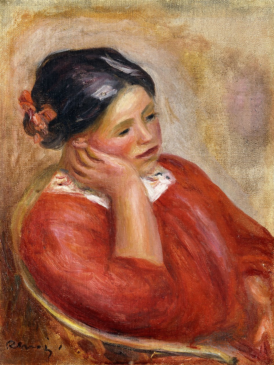 Gabrielle apoyada de Pierre Auguste Renoir