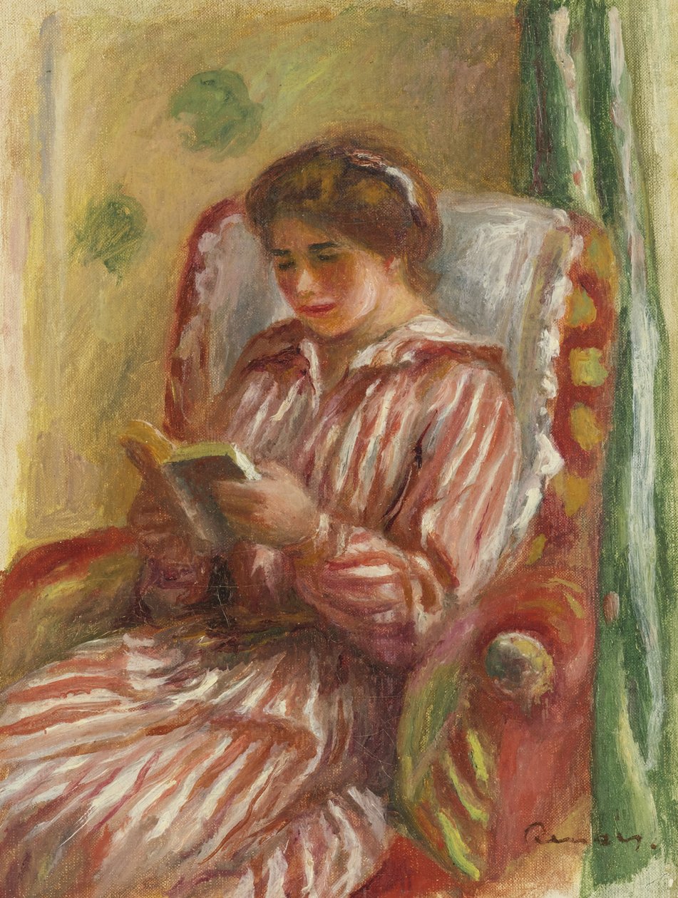 Gabrielle leyendo, 1910 de Pierre Auguste Renoir