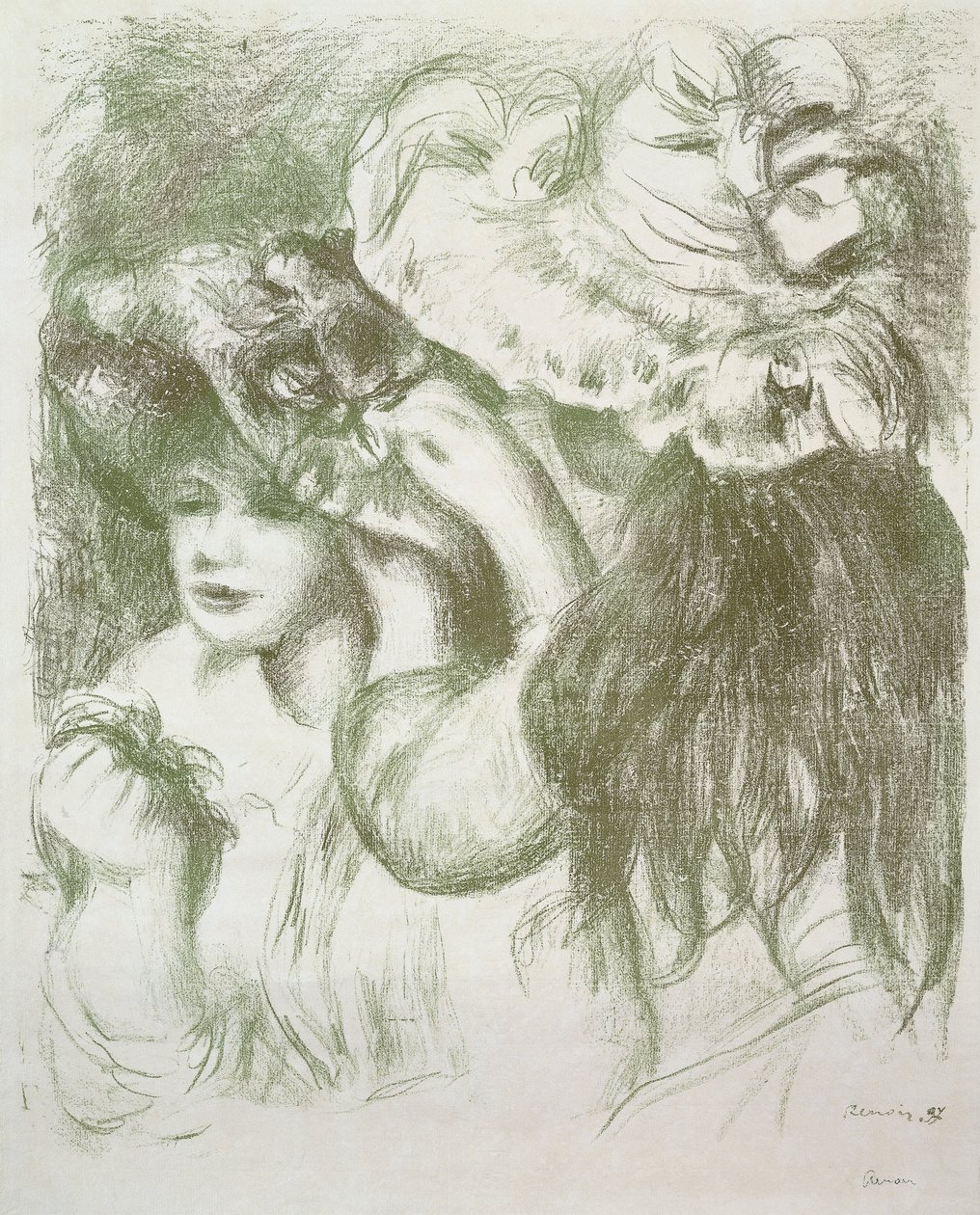 El Sombrero con Alfiler, Primera Plancha, c.1897 de Pierre Auguste Renoir