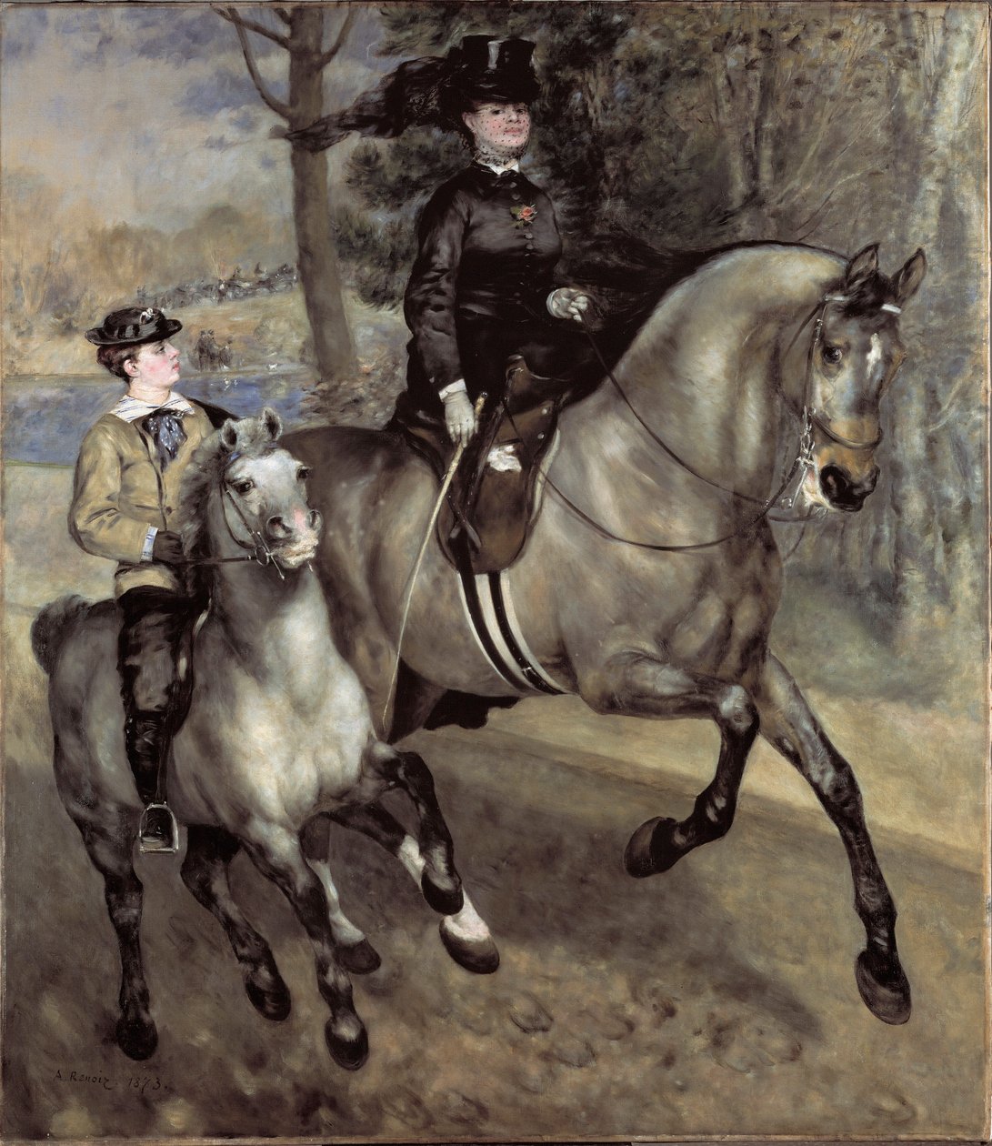 Jinetes (o paseo a caballo) en el Bois de Boulogne. Pintura de Pierre Auguste Renoir de Pierre Auguste Renoir