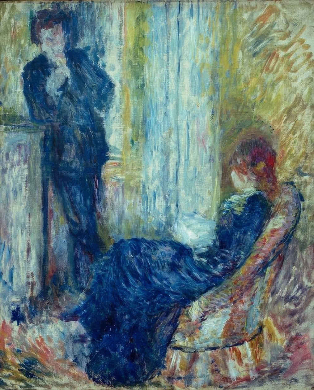 La conversación. Rivière y Margot. Junto a la chimenea de Pierre Auguste Renoir