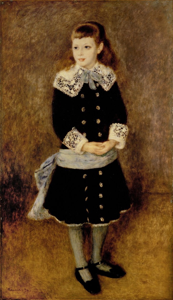 La chica del cinturón azul ... (óleo sobre lienzo) de Pierre Auguste Renoir