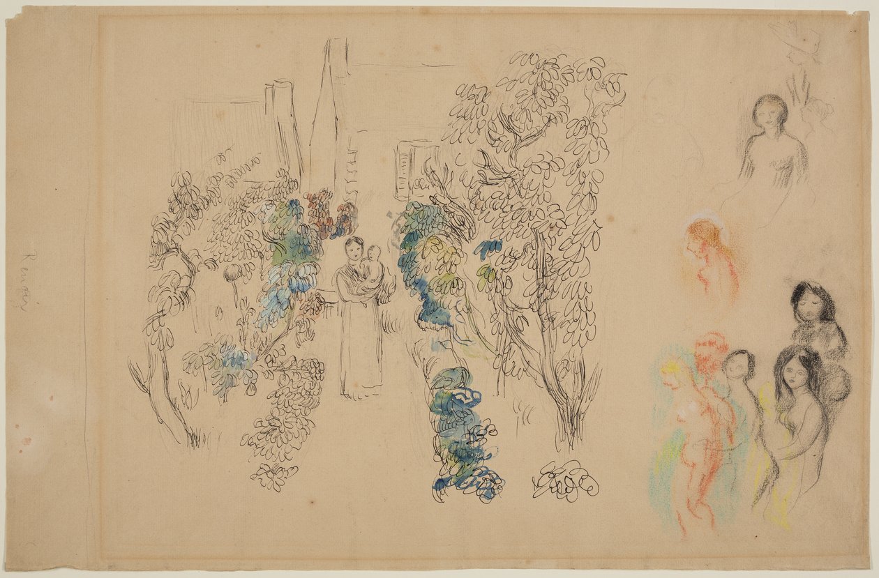 Paisaje y figuras de Pierre Auguste Renoir