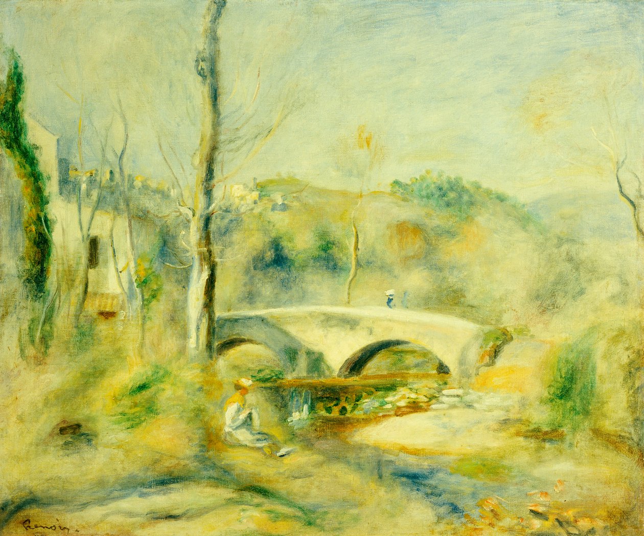 Paisaje con un puente de Pierre-Auguste Renoir