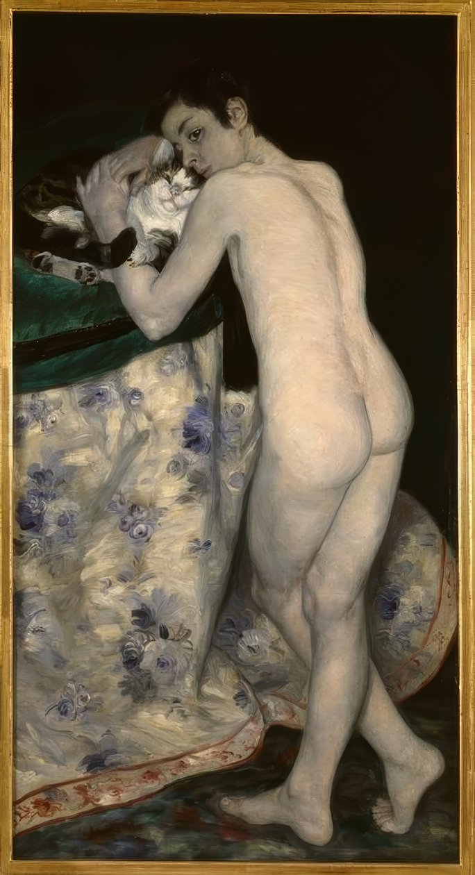 El joven con el gato de Pierre Auguste Renoir