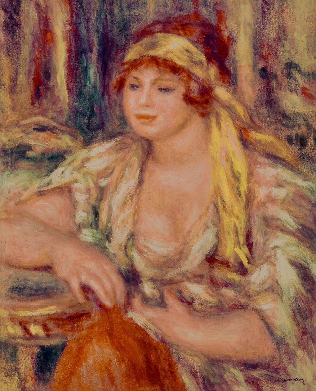 Madame Renoir con turbante amarillo de Pierre Auguste Renoir