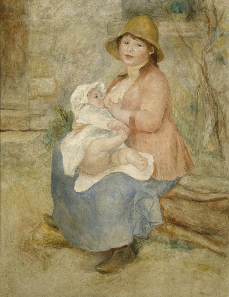 La maternidad, también conocida como el Niño de pecho de Pierre Auguste Renoir