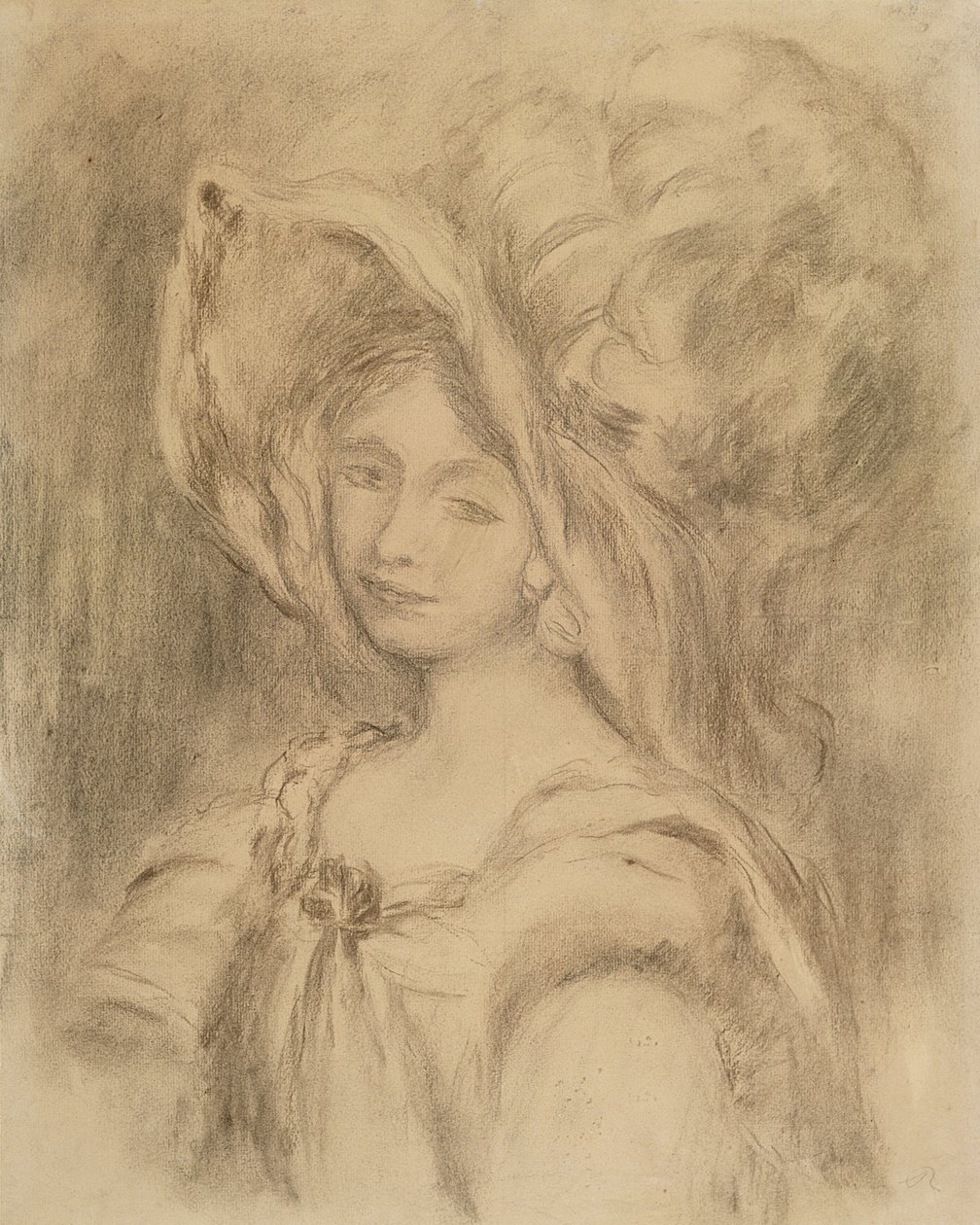 Mme Dieterle con sombrero, c.1896 de Pierre Auguste Renoir