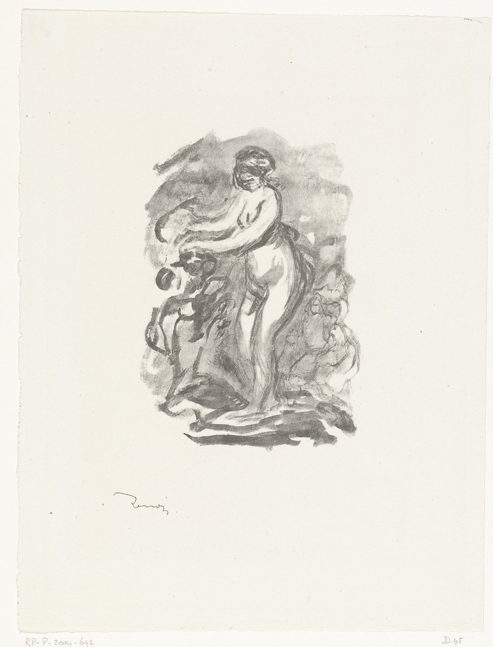 Mujer desnuda junto a la vid
Mujer con cepo de vid de Pierre Auguste Renoir