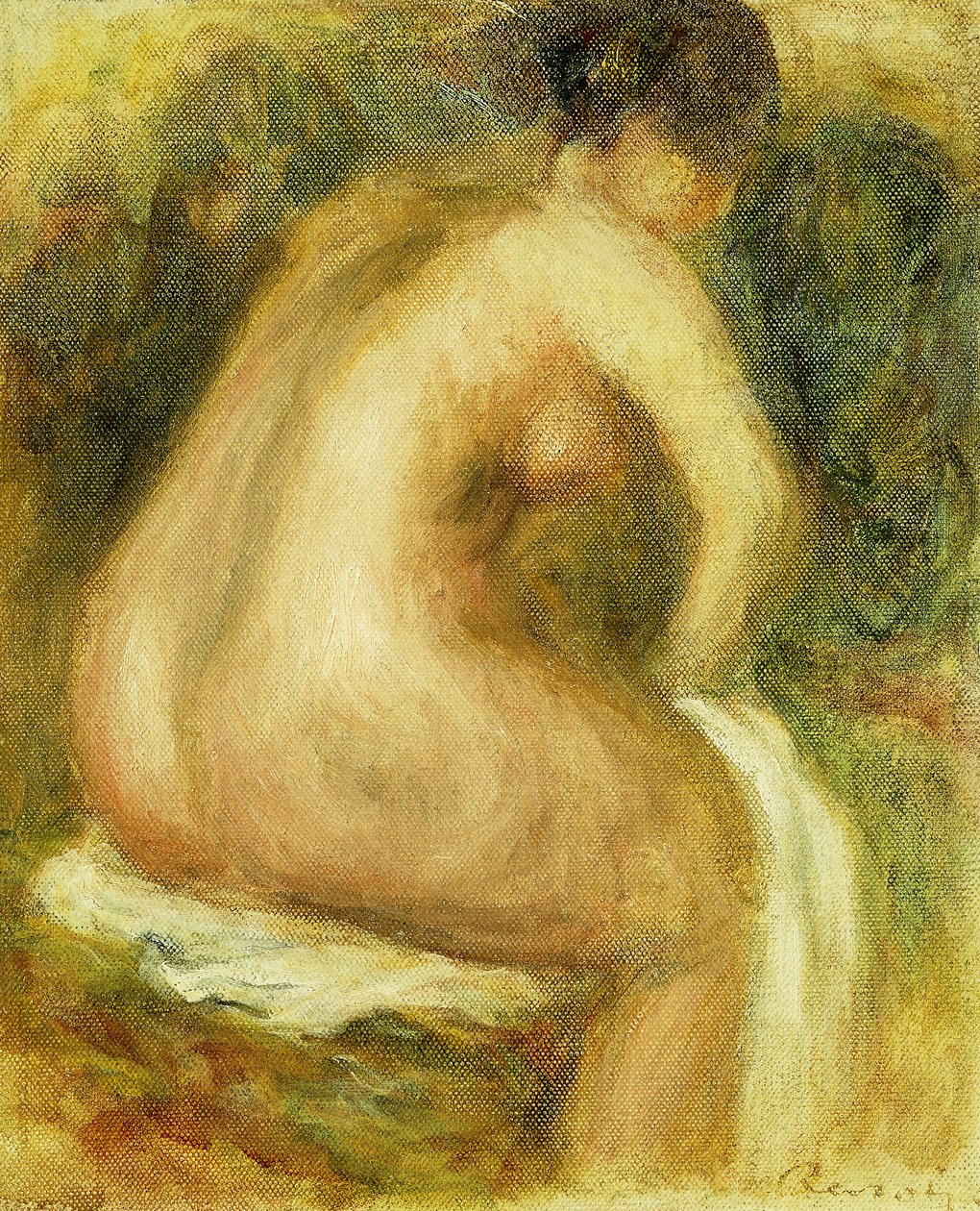 Mujer desnuda bañándose de Pierre Auguste Renoir
