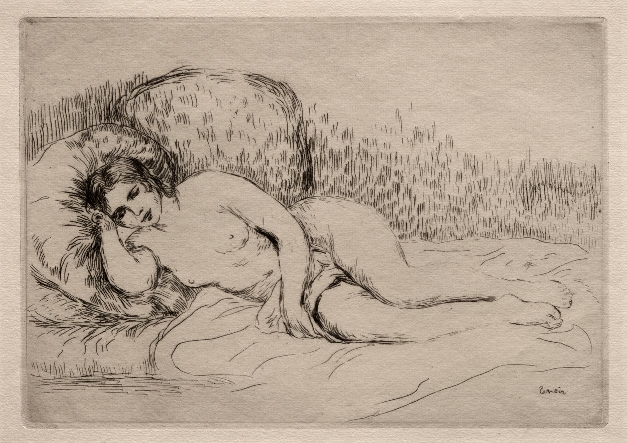 Mujer desnuda reclinada de Pierre-Auguste Renoir