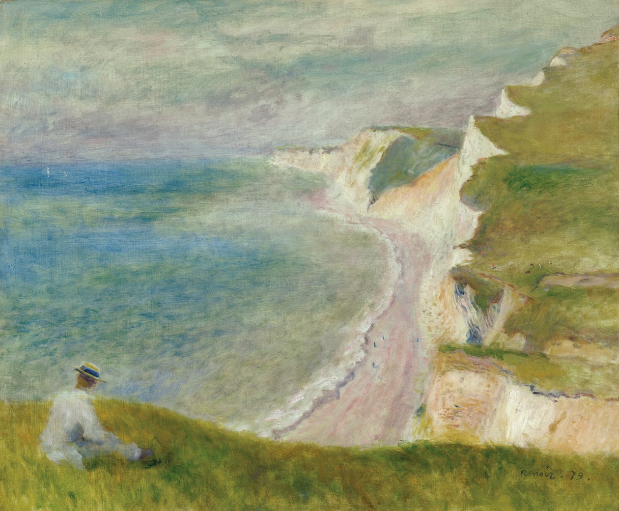 En el acantilado de Pierre Auguste Renoir