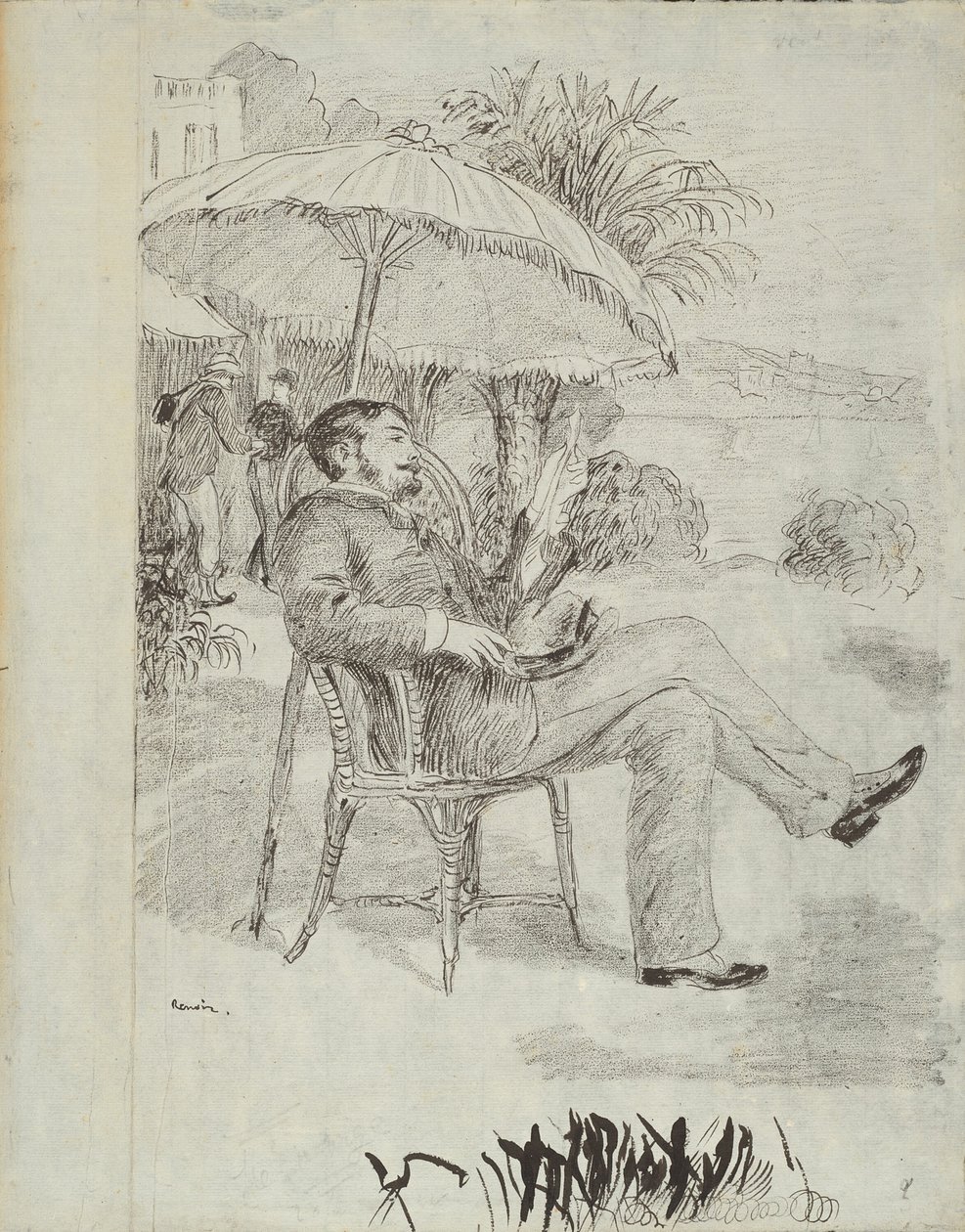 En la Terraza de un Hotel en Bordighera: El Pintor Jean Martin Revisa Su Cuenta (Ilustración para "L