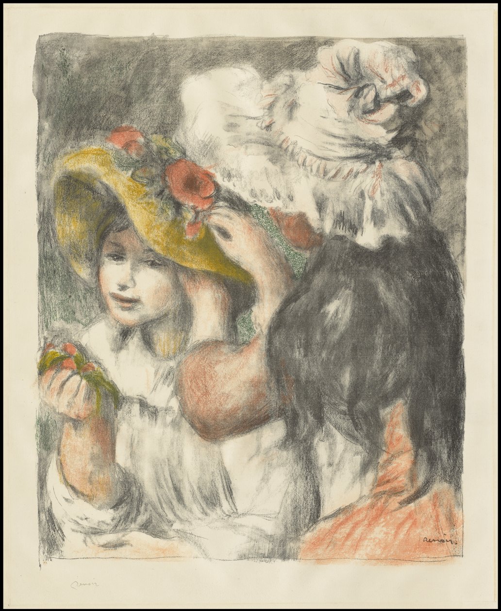 Colocando el sombrero: Segunda placa de Pierre Auguste Renoir