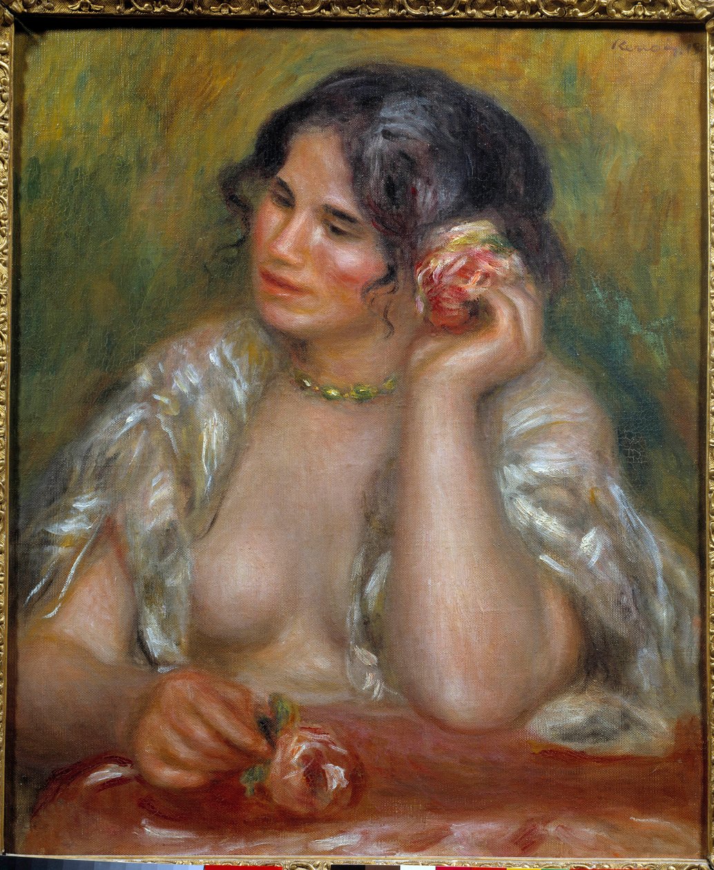 Retrato de Gabrielle a la rosa (1878-1959). Pintura de Pierre Auguste Renoir (1841-1919) de Pierre Auguste Renoir