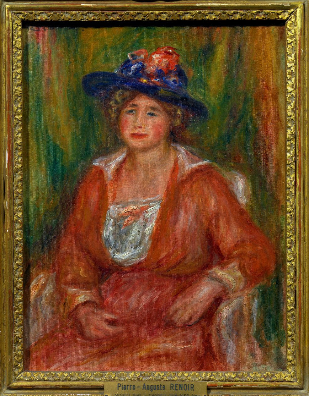 Retrato de mujer sentada. Pintura de Pierre Auguste Renoir (1841-1919) Dim 0,35 x 0,27 m París, museo del Louvre Mención obligatoria: Donación Helene y Victor Lyon de Pierre Auguste Renoir