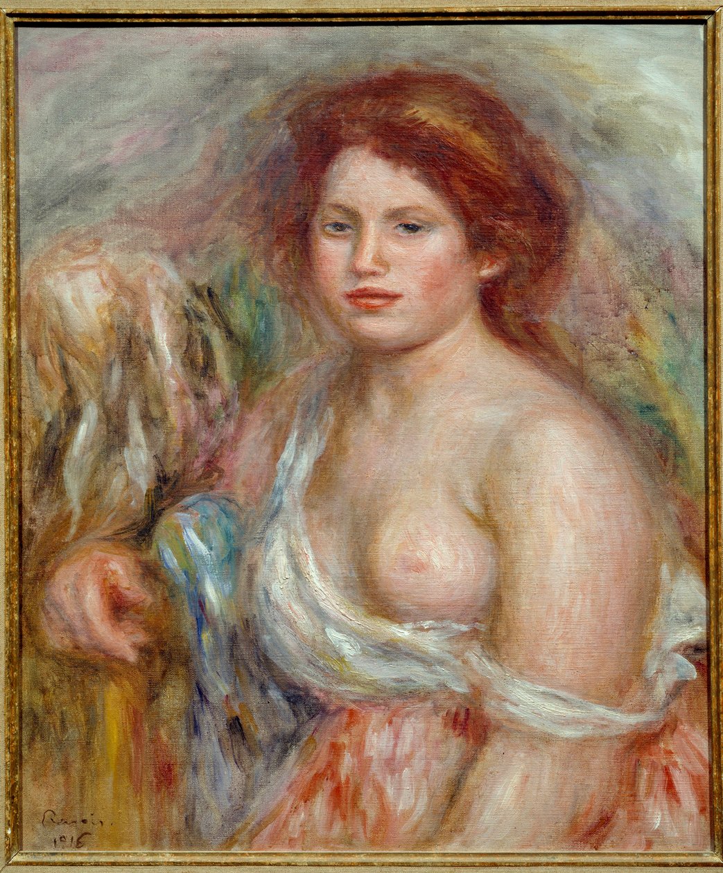 Retrato del modelo en busto, Pintura de Pierre Auguste Renoir de Pierre Auguste Renoir