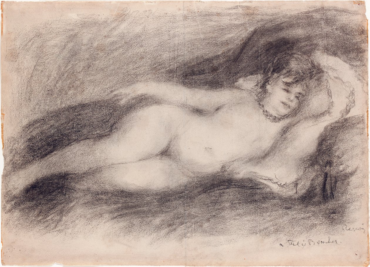 Desnudo reclinado, c.1903-7 de Pierre Auguste Renoir