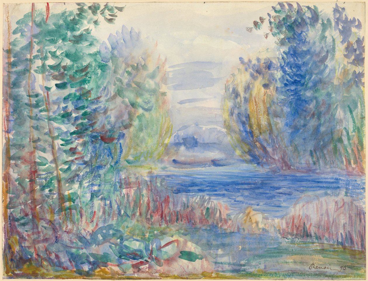 Paisaje Fluvial, 1890 de Pierre Auguste Renoir