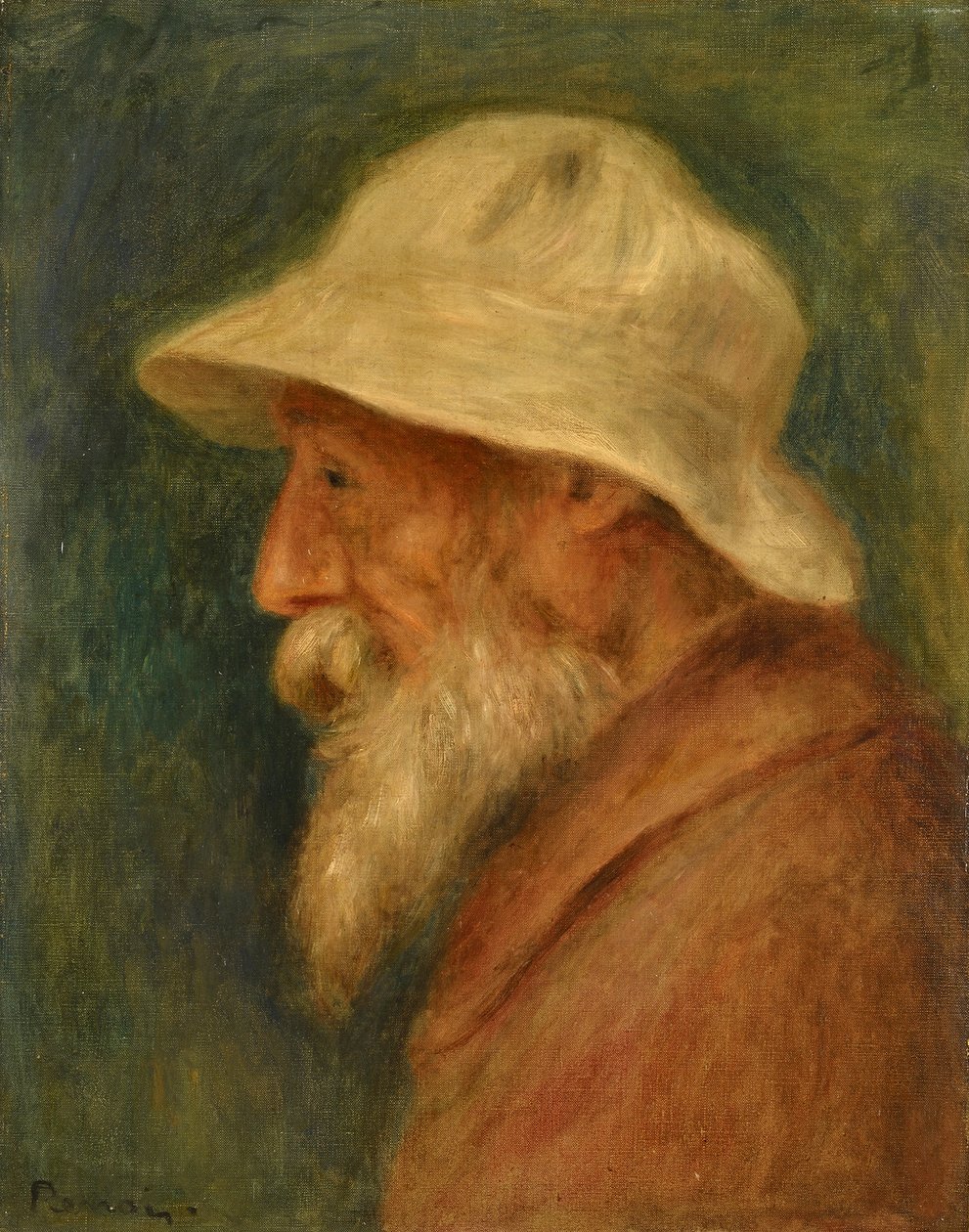 Autorretrato con sombrero blanco de Pierre Auguste Renoir
