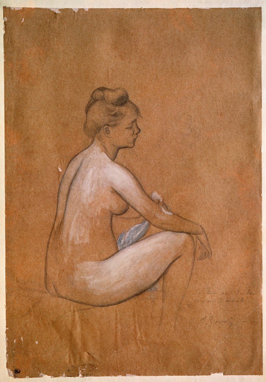 Bañista sentada. Pintura de Pierre Auguste Renoir de Pierre Auguste Renoir