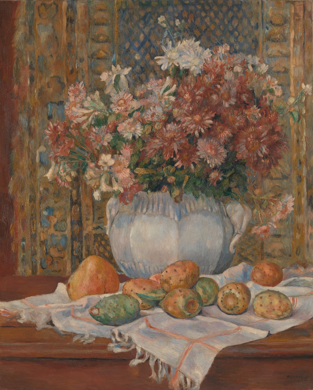 Naturaleza muerta con flores y tunas, c.1885 de Pierre Auguste Renoir