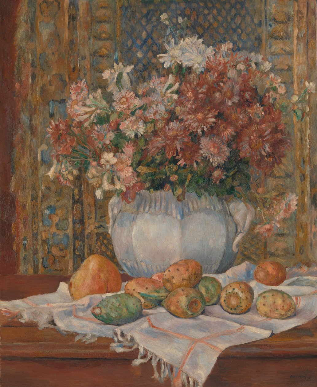 Naturaleza muerta con flores y tunas, ca. 1885 de Pierre Auguste Renoir