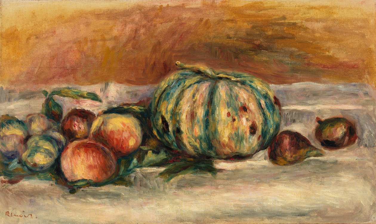 Naturaleza muerta con melón (Nature morte au melon) de Pierre Auguste Renoir