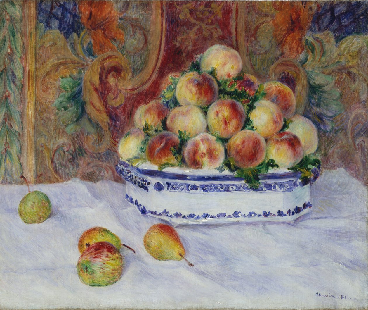 Naturaleza muerta con duraznos, 1881 de Pierre Auguste Renoir