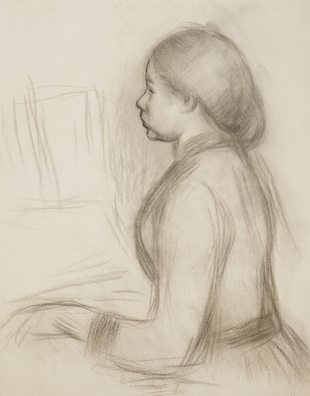 Estudio de una joven en el piano de Pierre Auguste Renoir