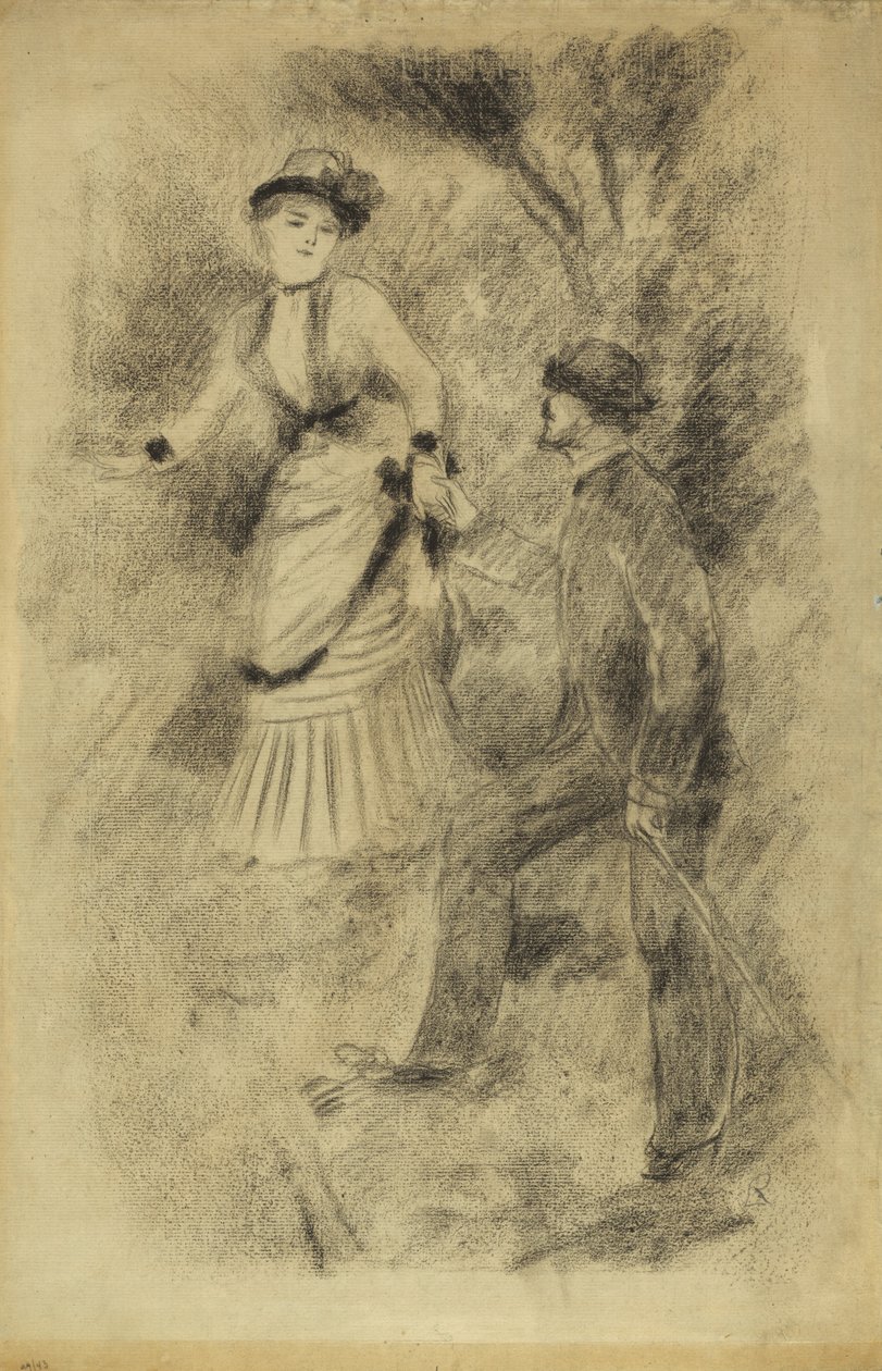 El descenso desde la cumbre: Jean Martin estabiliza a Hélène, la hija del banquero, 1881 de Pierre Auguste Renoir