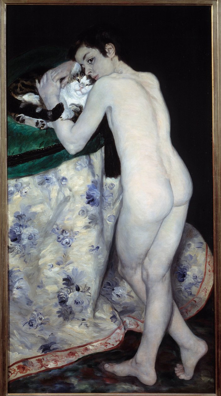 El joven con el gato de Pierre Auguste Renoir