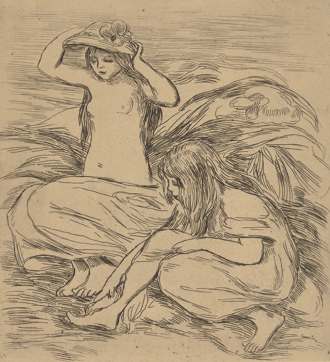 Dos Bañistas, 1895 de Pierre Auguste Renoir
