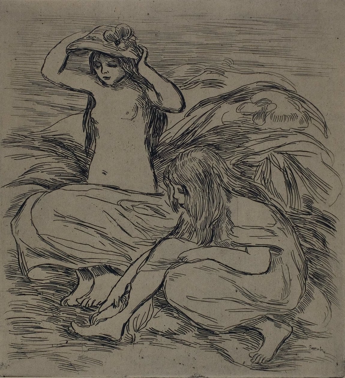 Dos Mujeres Bañándose de Pierre Auguste Renoir