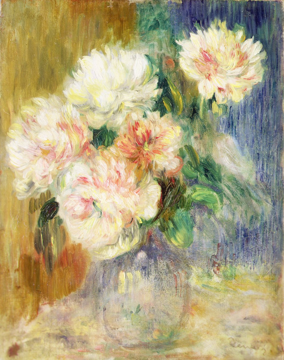 Jarrón con peonías (óleo sobre lienzo) de Pierre Auguste Renoir