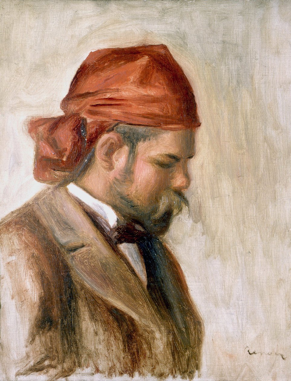 Vollard con pañuelo rojo de Pierre Auguste Renoir