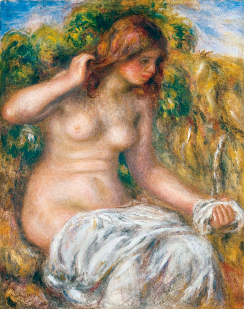 Mujer junto al manantial de Pierre Auguste Renoir