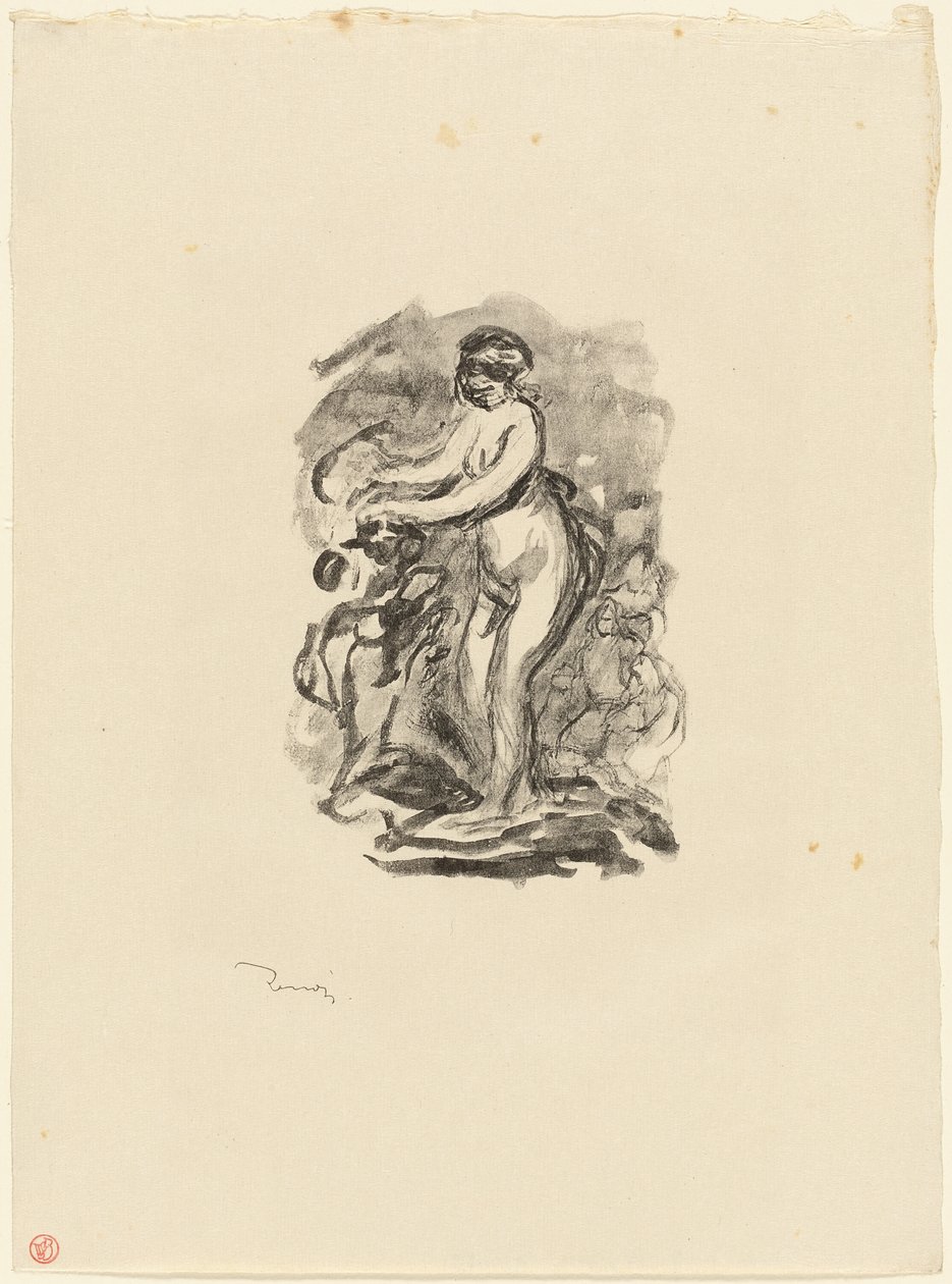 Mujer con vid, primera variante de Pierre Auguste Renoir