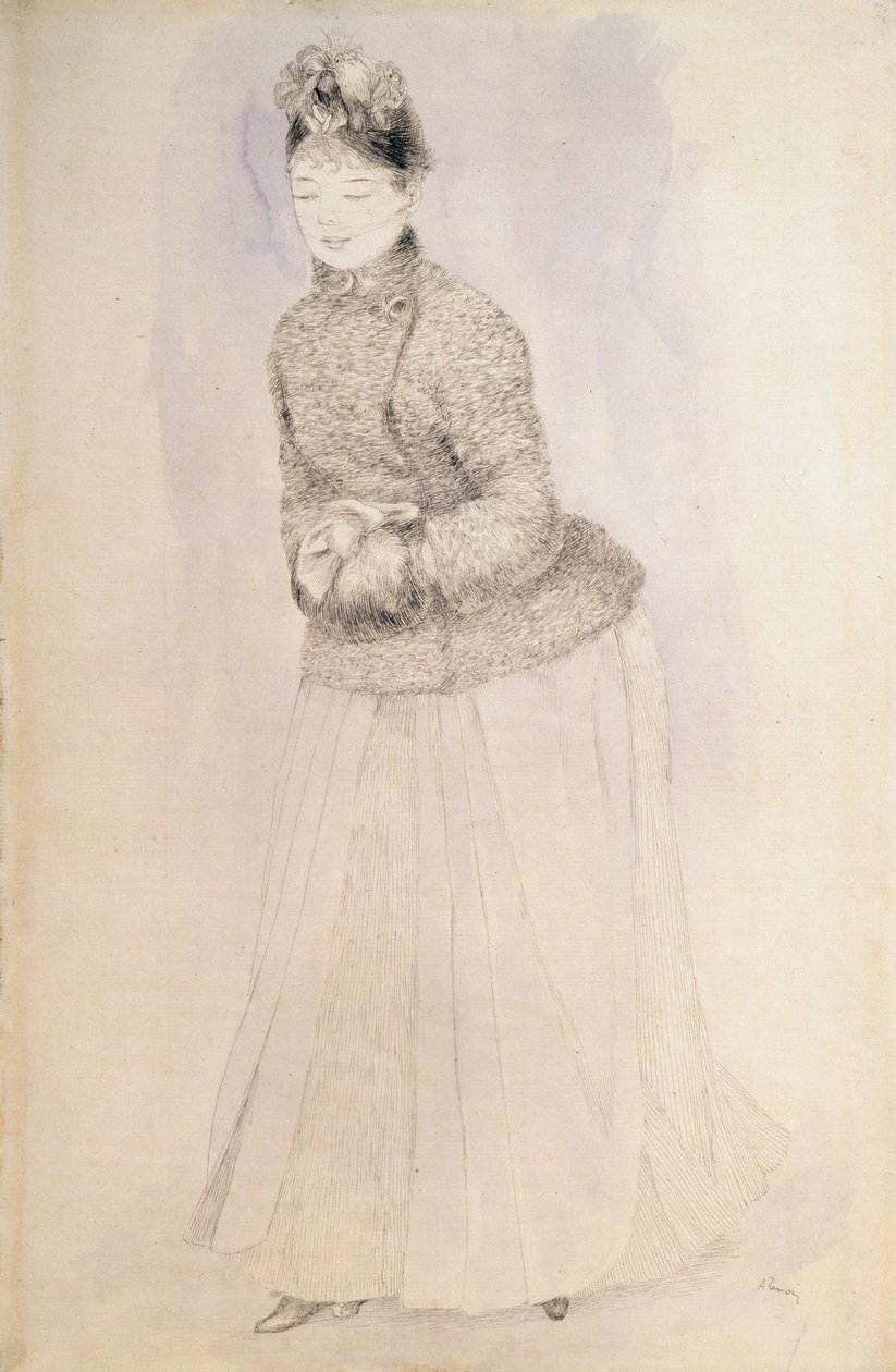 Mujer con un manguito de Pierre Auguste Renoir