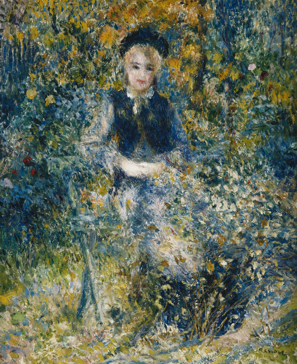 Joven en un Banco de Pierre Auguste Renoir