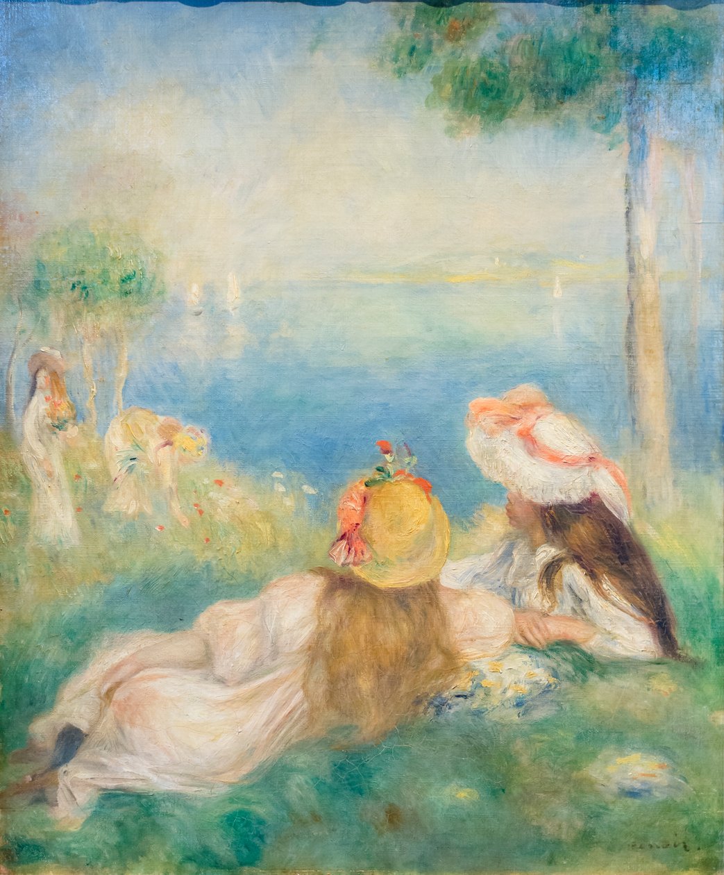 Muchachas junto al mar, c. 1894 (óleo sobre lienzo) de Pierre Auguste Renoir