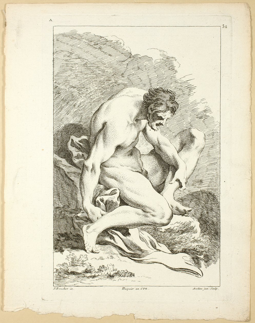 Figura, del Premier livre de figures d’Academies gravées en Partie par les Professeurs de l’Académie Royale de Pierre Aveline